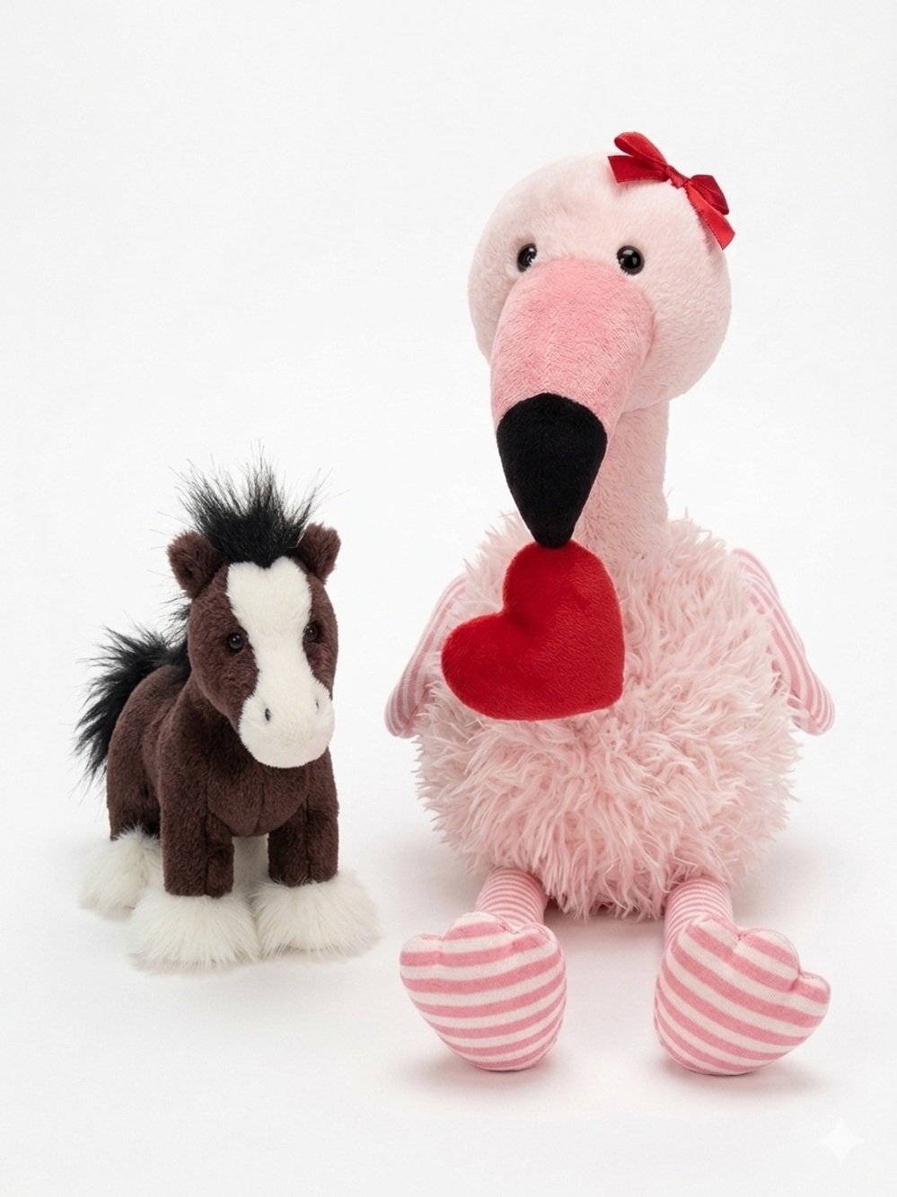 Ganz Plush Lot Rabingo Flamingo & Lil’ Kinz Clydesdale Horse Stuffed Animals